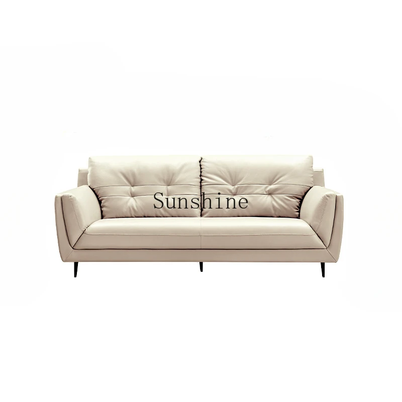 

The first layer cowhide living room modern simple small apartment cloud sofa