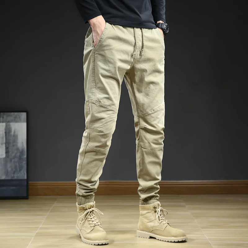 2024 Winter Men Cotton Casual Cargo Warm Cross Joggers Sweatpants Autumn Fashion Elastic Pantalones Tipo Pants