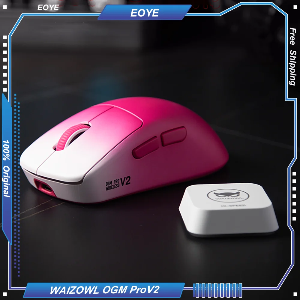 

WAIZOWL OGM ProV2 Wireless Tri-Mode Gaming Mouse Lightweight 48g PAW3950 8Khz Suapass Speed Right Hand Skin-like Coating Esports