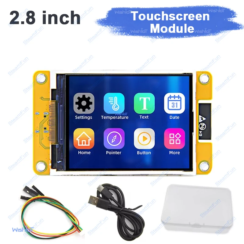 

Плата для разработки ESP32 с сенсорным дисплеем 2.8/3.2 дюйма, TFT LCD 240x320, поддержка WiFi, Bluetooth, LVGL для проектов Arduino