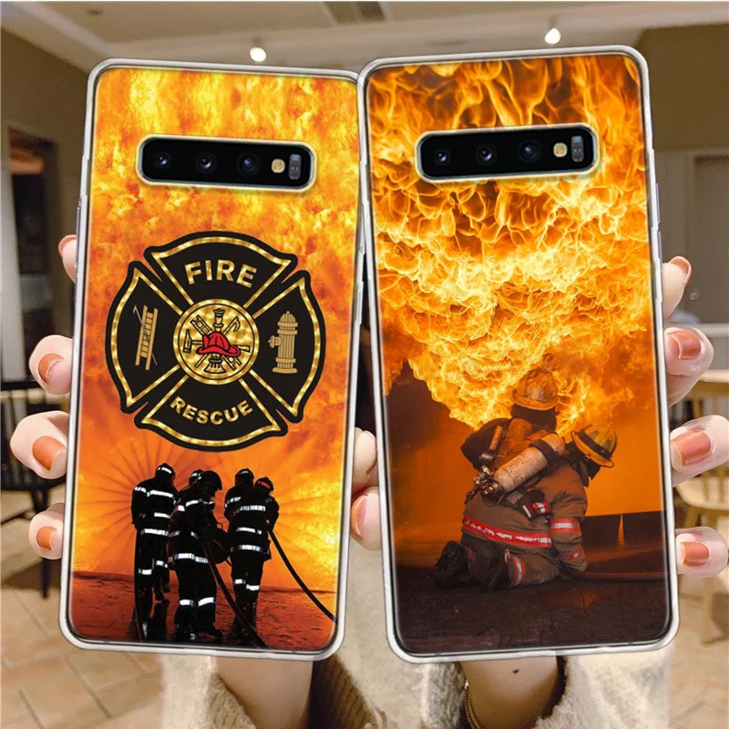 Extinguishing Fireman Hero Deluxe Phone Case For Samsung A15 A25 A35 A55 Galaxy A70 A50 A40 A30 A20 A20E A20S A05S M12 M21 M3