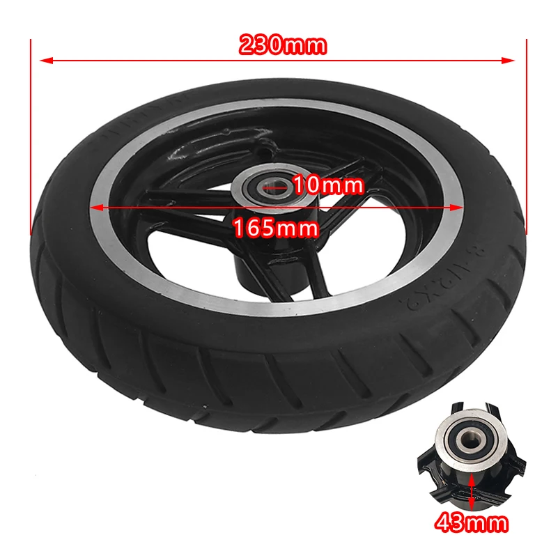 Wear Resistant 8.5 Inch 8 1/2x2 Solid Tire with Wheel Hub for Xiaomi Mijia M365 Electric Scooter Replacement