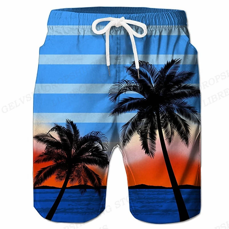 Pantaloncini da bagno da uomo albero di cocco tavola da surf 3d pantaloncini da spiaggia per bambini pantaloncini da uomo Trunk Masculina costume da