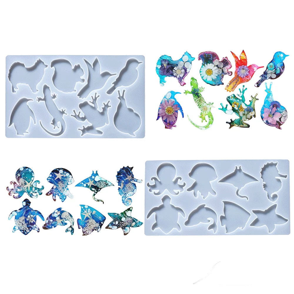 Animal Shape Pendants Silicone Mold Epoxy Resin Casting Mould for DIY Jewelry Pendant Keychain Craft Making Supplies Accessories