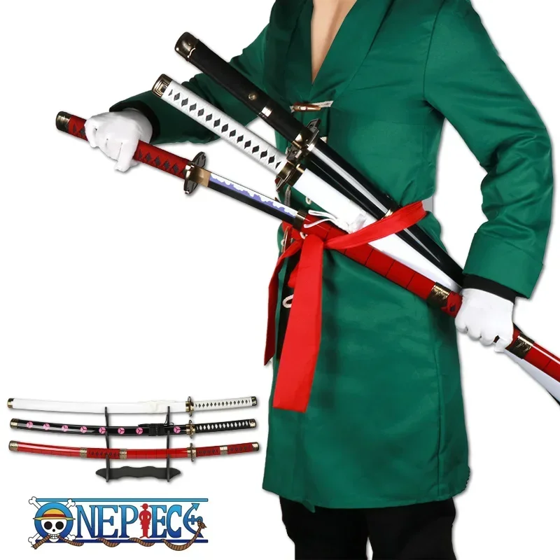 104cm Roronoa Zoro Swords Handmade Katana Japanese Anime Cosplay Samurai Sword Shusui Enma Kitetsu Free Sword holder and belt