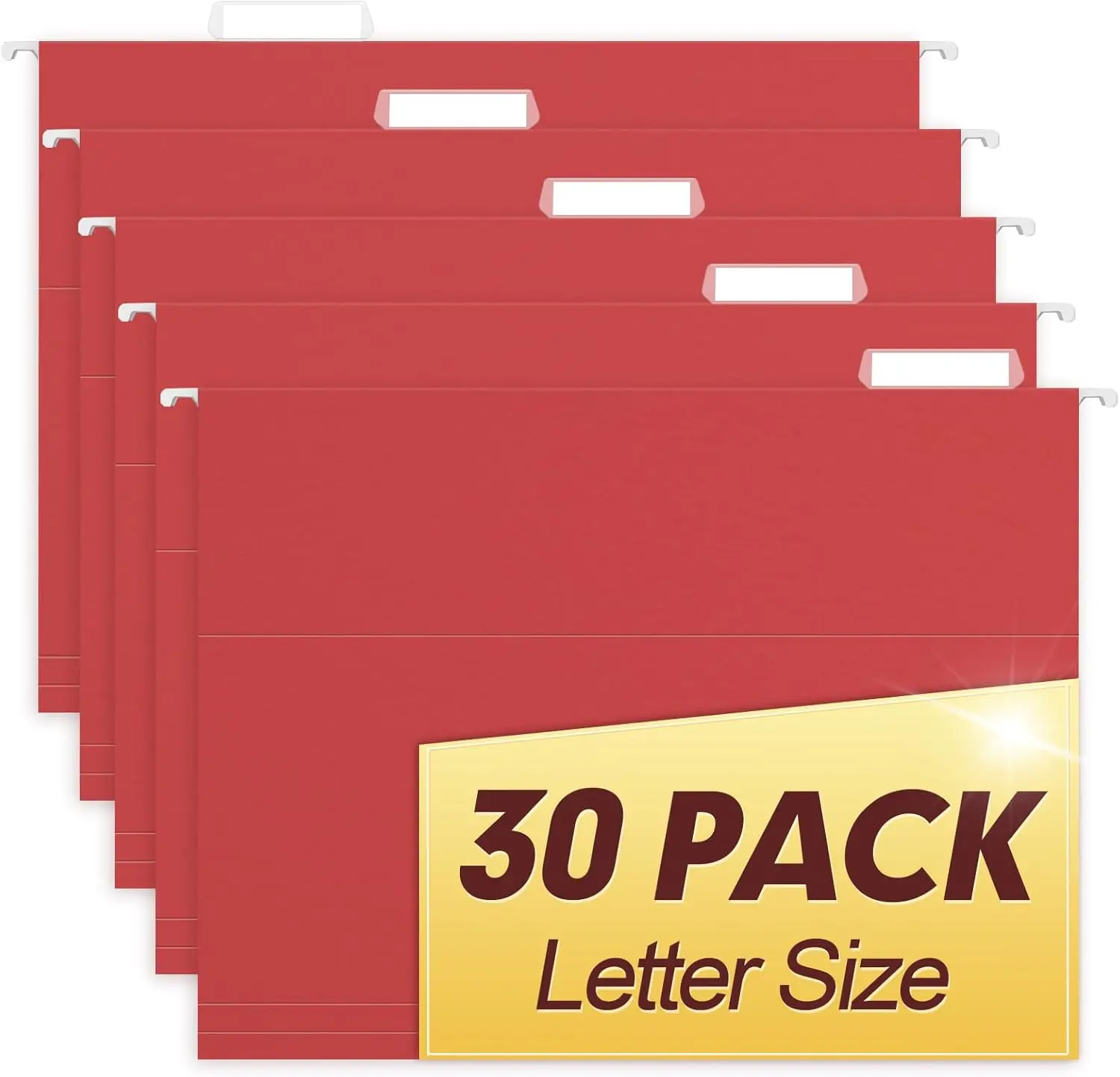 

Hanging File Folders, 30 Pack Reinforced Letter Size Hanging Folders, Designed for Bulky Files, Filing Cabinet, 1/5-Cut Adjus