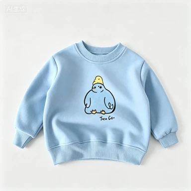 Children's Basic Cotton Hoodie Cute Dolphin Printed Top  Spring/autumn New Sportswear Boys And Girls Fun Clothes