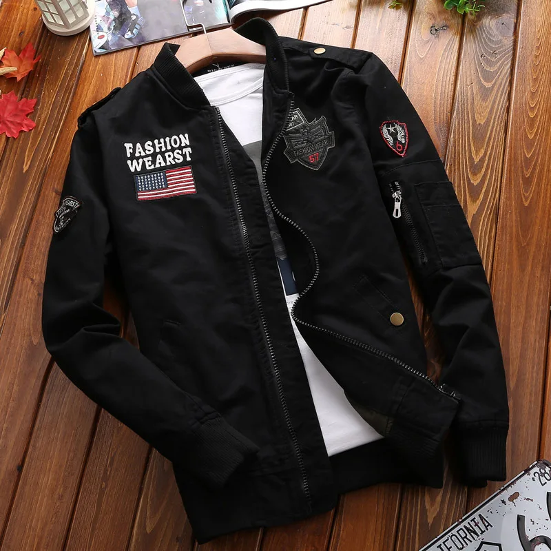 Military aviation jacket trendy jacket M1 spring and autumn men\'s clothing Air Force No.1 Picture zipper jacket for men