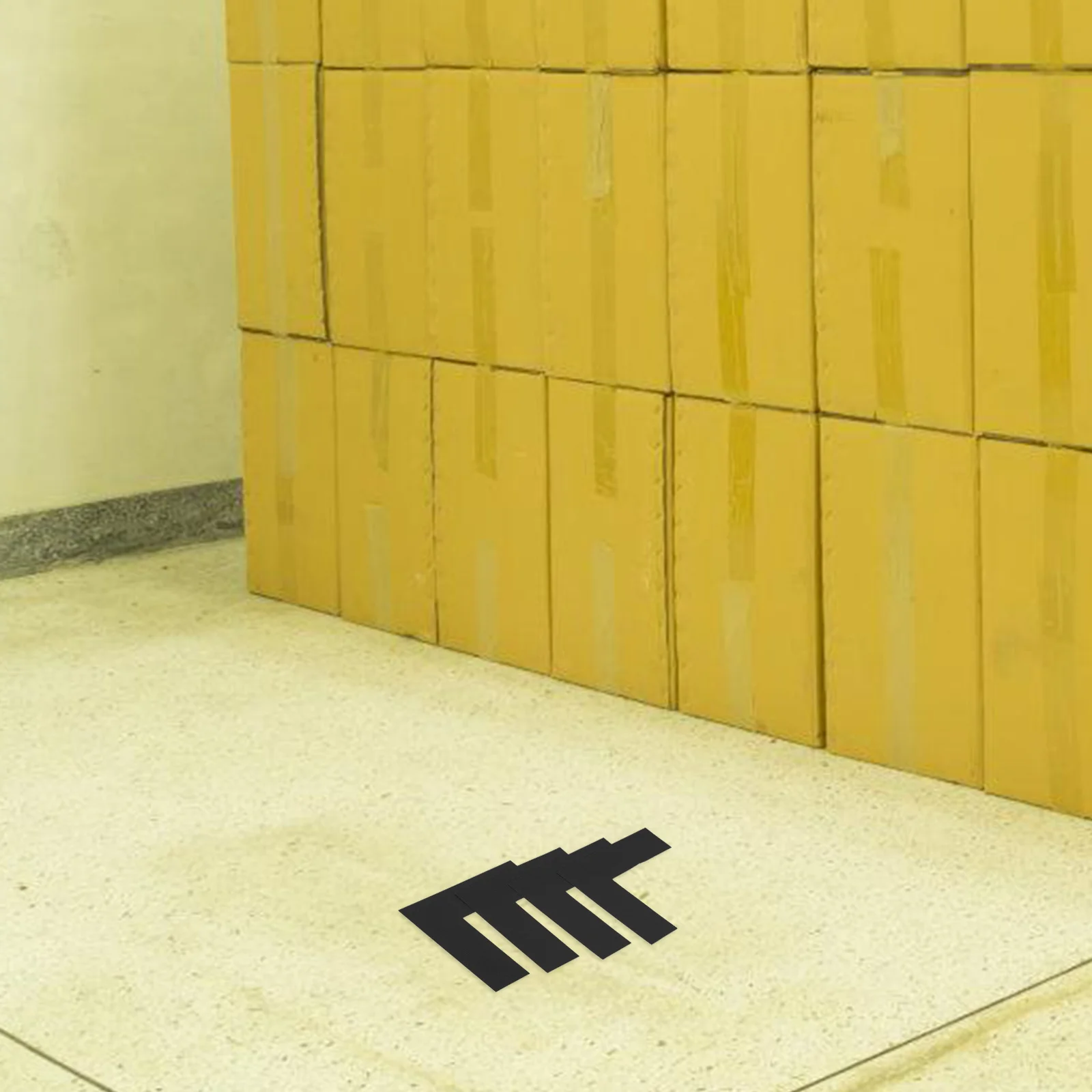 

8PCS Ground Positioning Signs L Shaped Floor Markers Black PVC Wear Resistant Office Warehouse Desk Corners Traffic