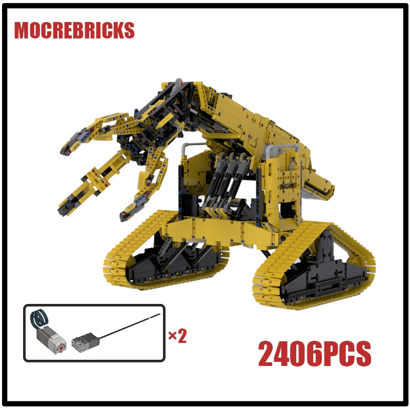 MOC-100956 Tracked Engineering Vehicle Classic Building Blocks Model Kits Experts Collection Children Desktop Display Brick Toys