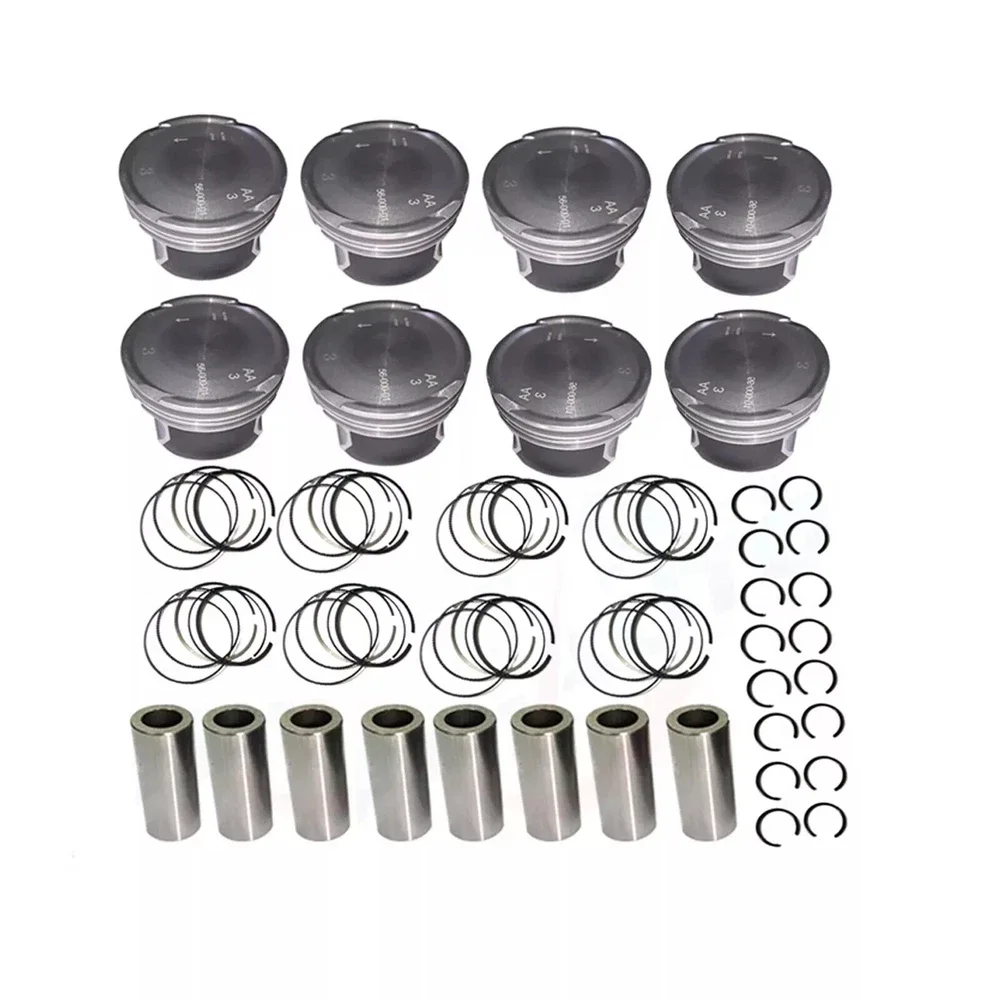 8pcs STD 0.5 Engine Part Piston & Ring Kit Fit 4.4 L T Gas 448PN AJV8 For 04-13 LAND ROVER DISCOVERY RANGE ROVER SPORT LR4743587