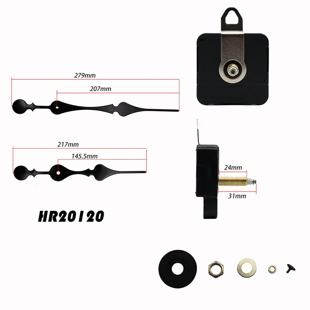 Quartz Clock Mechanism Long Spindle Silent Sweep Repair Parts Kit for Thick Panel Wall Clocks and Crafts