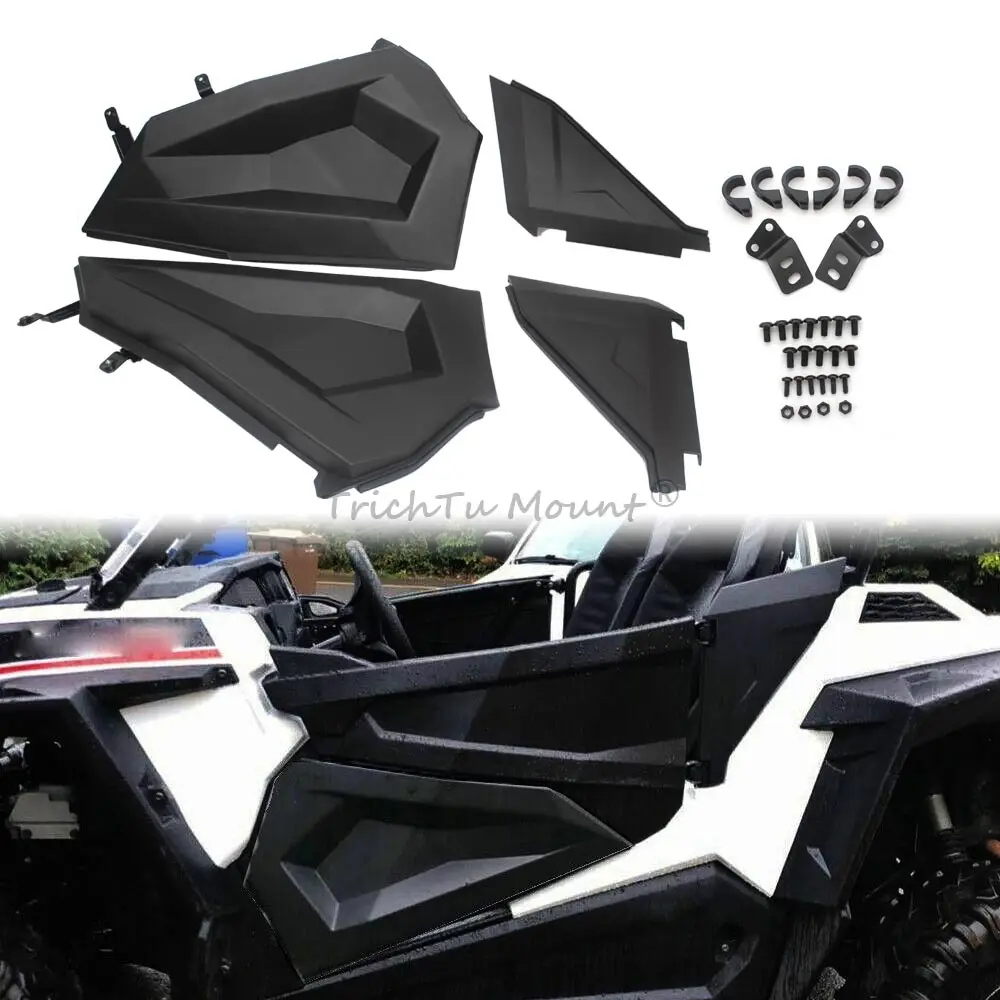 1 Pair Front Lower Door Panels Insert Black UTV Accessories For Polaris RZR XP 1000 High Lifter Edition 2019 #2879509