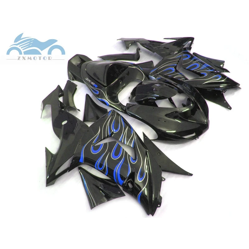 Upgrade your fairings kit for KAWASAKI Ninja 2006 2007 ZX10R motorcycle sports racing fairing kits ZX 10R 06 07 blue flames sets