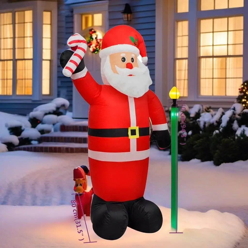 

8ft Christmas Inflatable Santa Claus - Perfect Holiday Outdoor Decoration