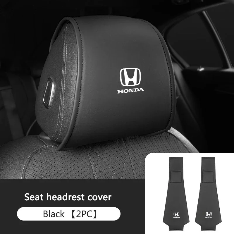 

Wipe-Clean Synthetic Leather Car Headrest Cover Anti-Stain Seat Pillow Case for Honda Odyssey Pilot CRV Accord