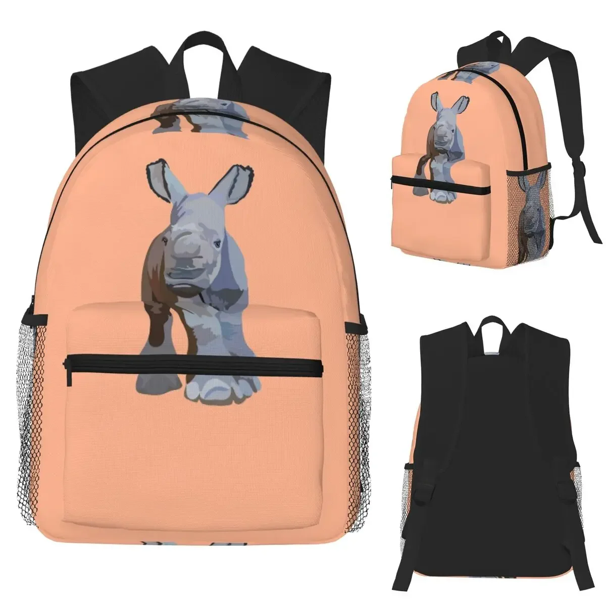 

W Is For White Rhino Белый носорог Африканский носорог Дикая природа Рюкзак Школьная сумка Рюкзак для мужчин и женщин Книжная сумка Сумки на плечо