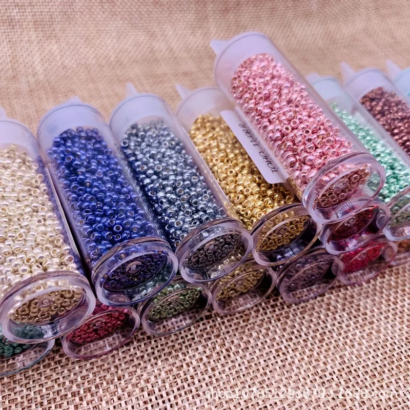 2mm 11/0 100pcs TOHO electroplated metal color reinforced glass rice bead DIY hand beaded bracelet earring material accessories