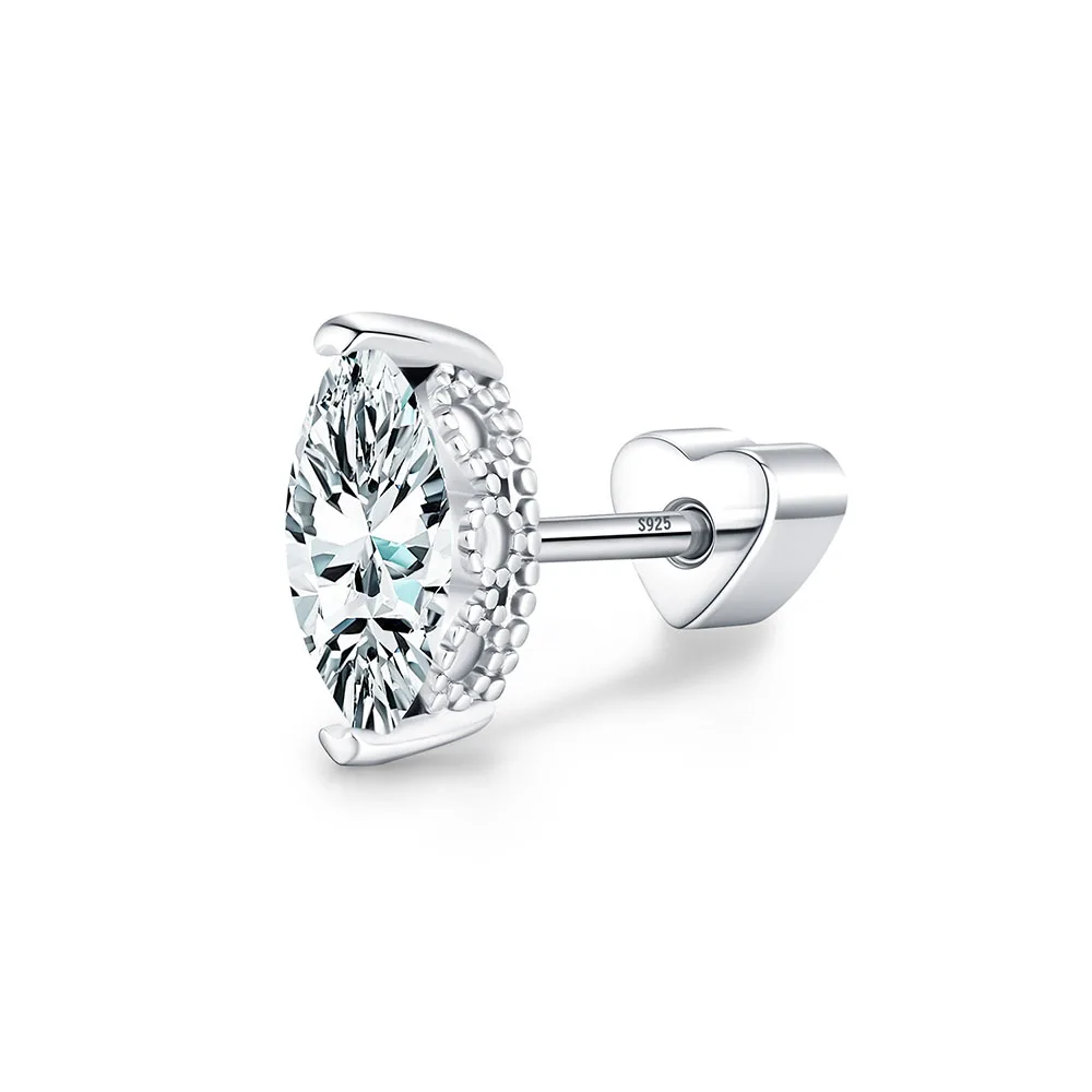 

Apexelle Brand Fashion Jewelry 925 Sterling Silver Stud Earrings Marquise Cut Moissanite Earring Fine Jewelry