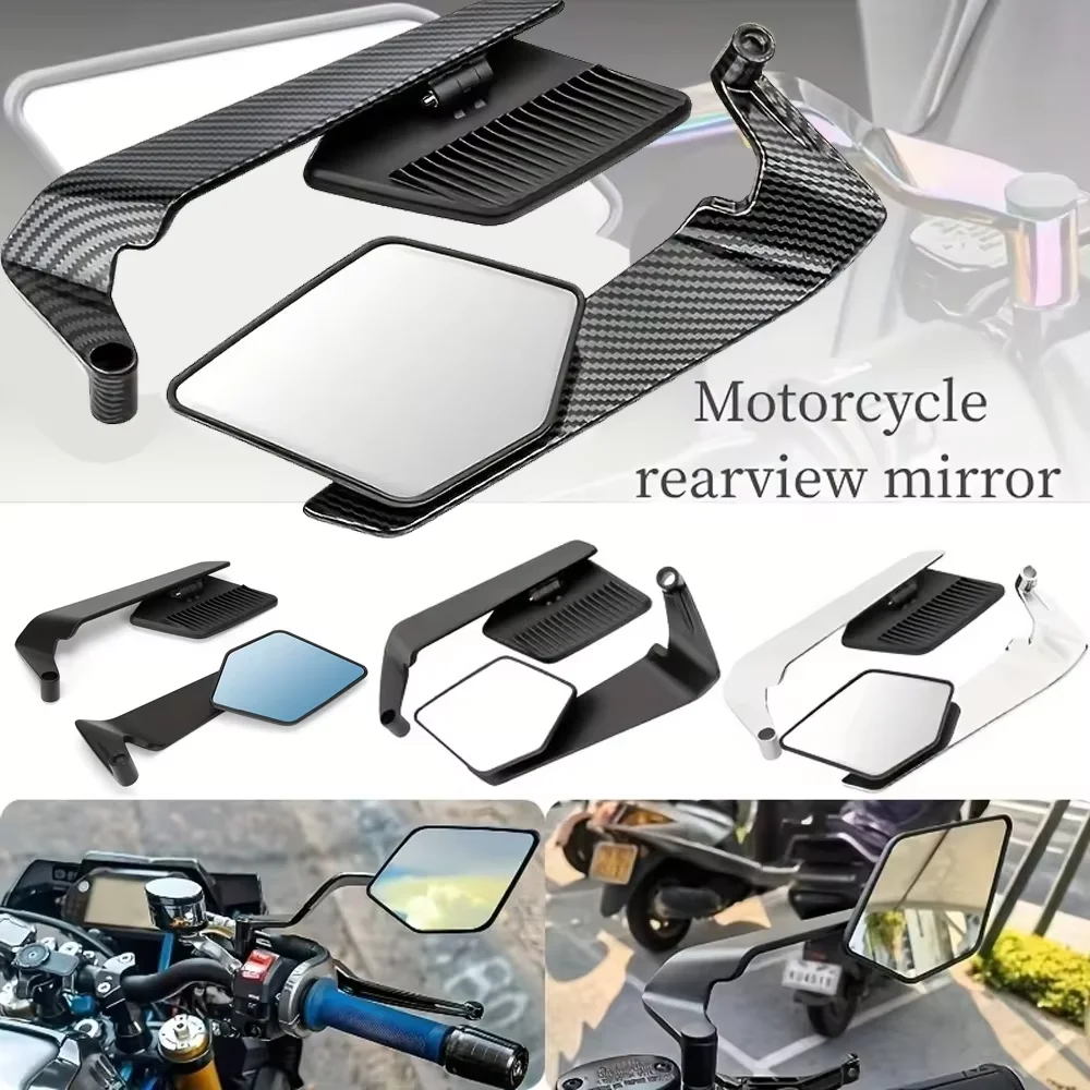 Universal Motorcycle Windshield Adjuster with 360° Rotatable Mirror Easy to Install for Motorcycles, ATVs Aluminum Alloy