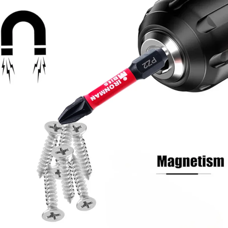 Phillips Head Magnetic Screwdriver Bit Non-Slip High-Strength Drill Bits Hex Shank S2 Steel Impact Screw Driver Bits Hand Tools