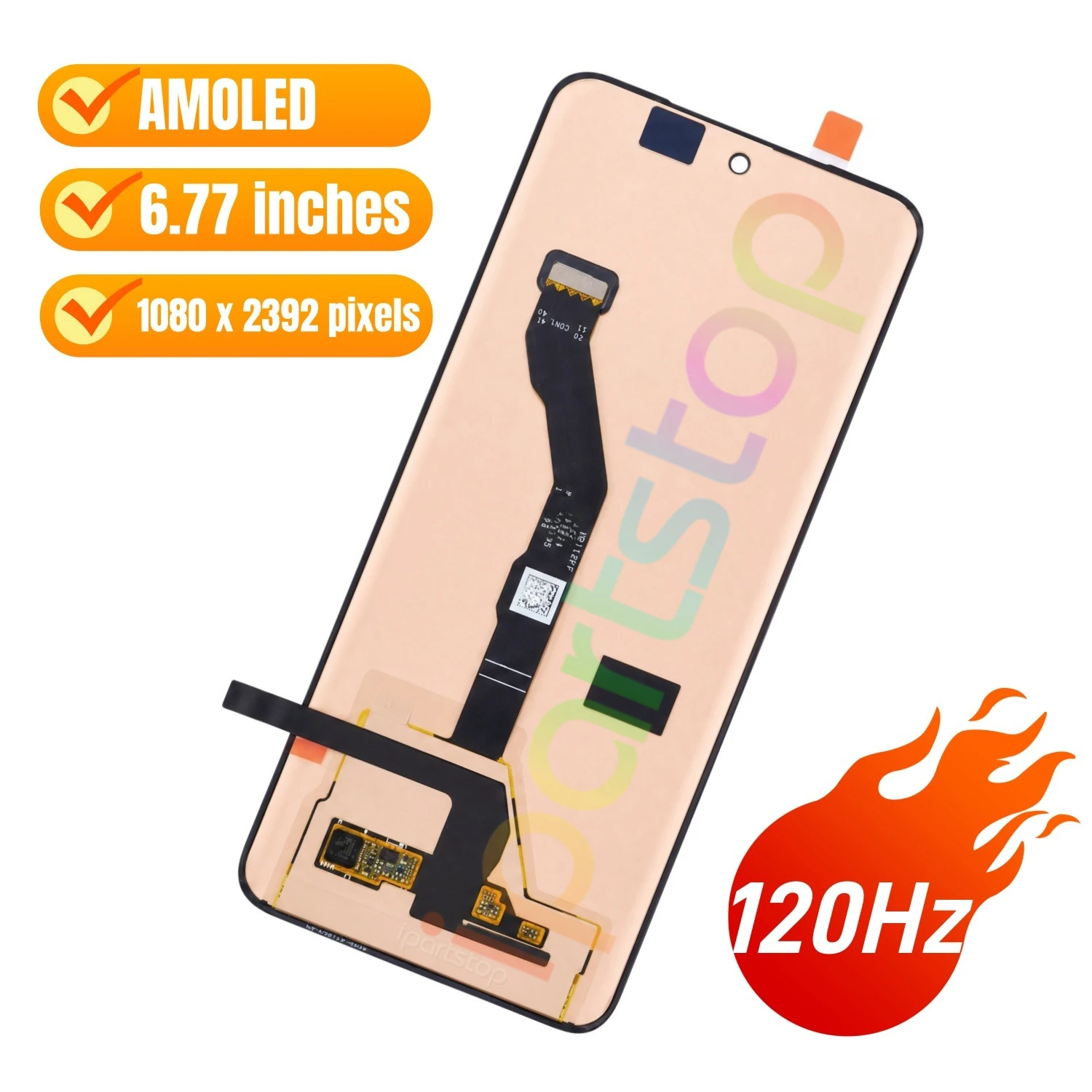 iParts Replacement New Display for vivo V50 5G V2427 120Hz OLED Touch Screen Digitizer With Frame Assembly OEM all Functions