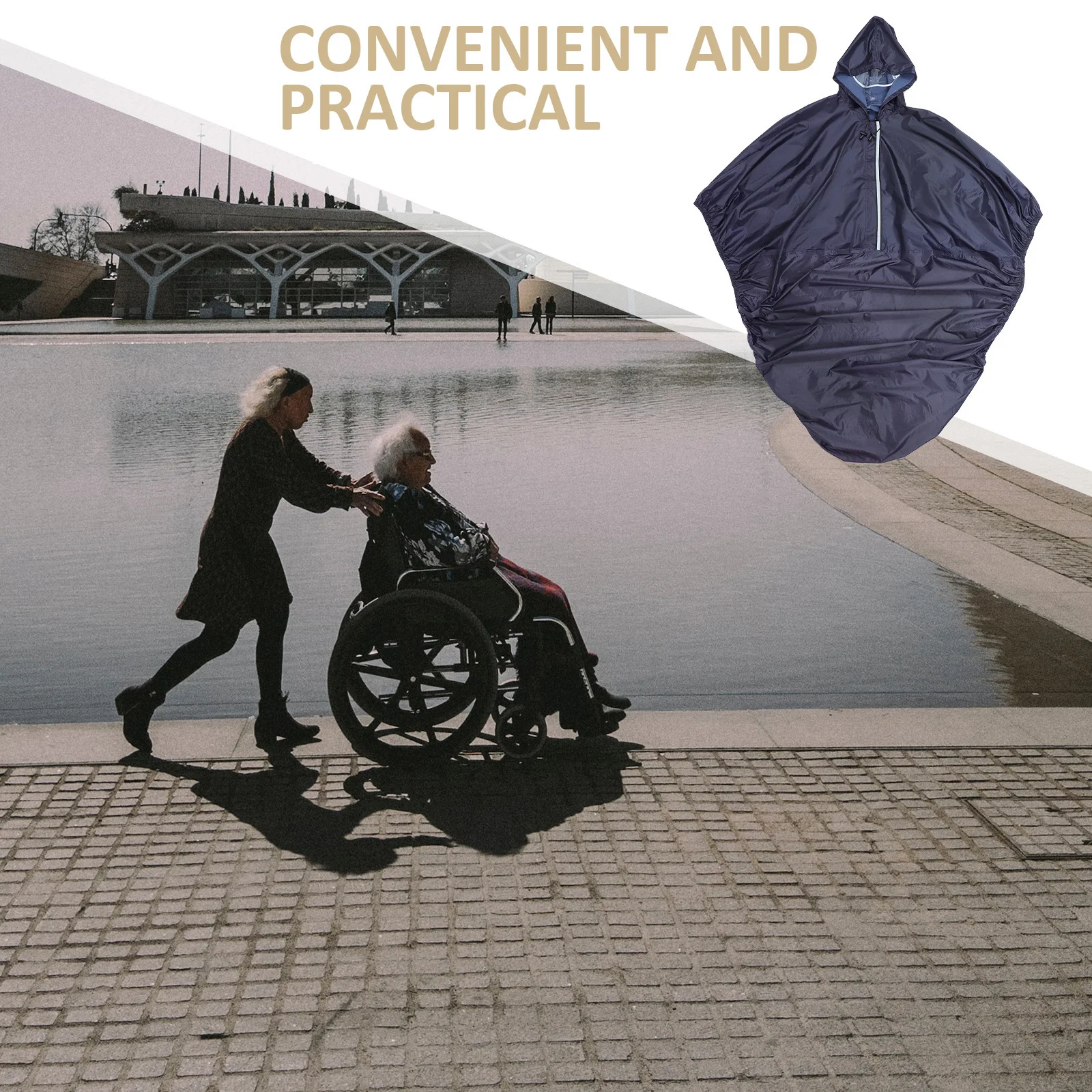 

1Pcs Wheelchair Raincoat Reflective Portable Durable Waterproof Poncho for Elderly Outdoor Activities Camping Hiking
