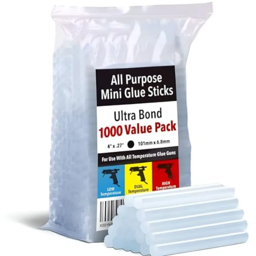

Mini hot glue gun sticks for crafting and DIY applications white EVA material 4-inch length and 0.27-inch diameter bulk pack of