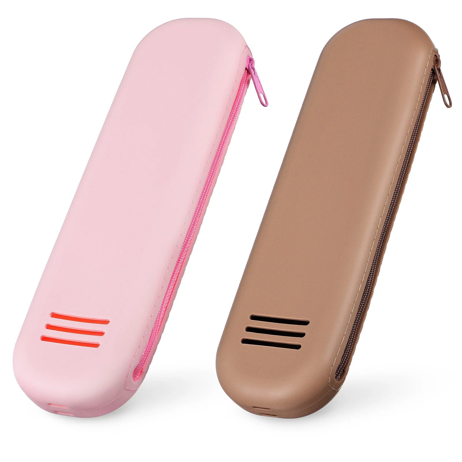 2 個のポータブルシリコンメイクブラシバッグ大容量再利用可能な収納ポーチ旅行出張用ブラシオーガナイザー