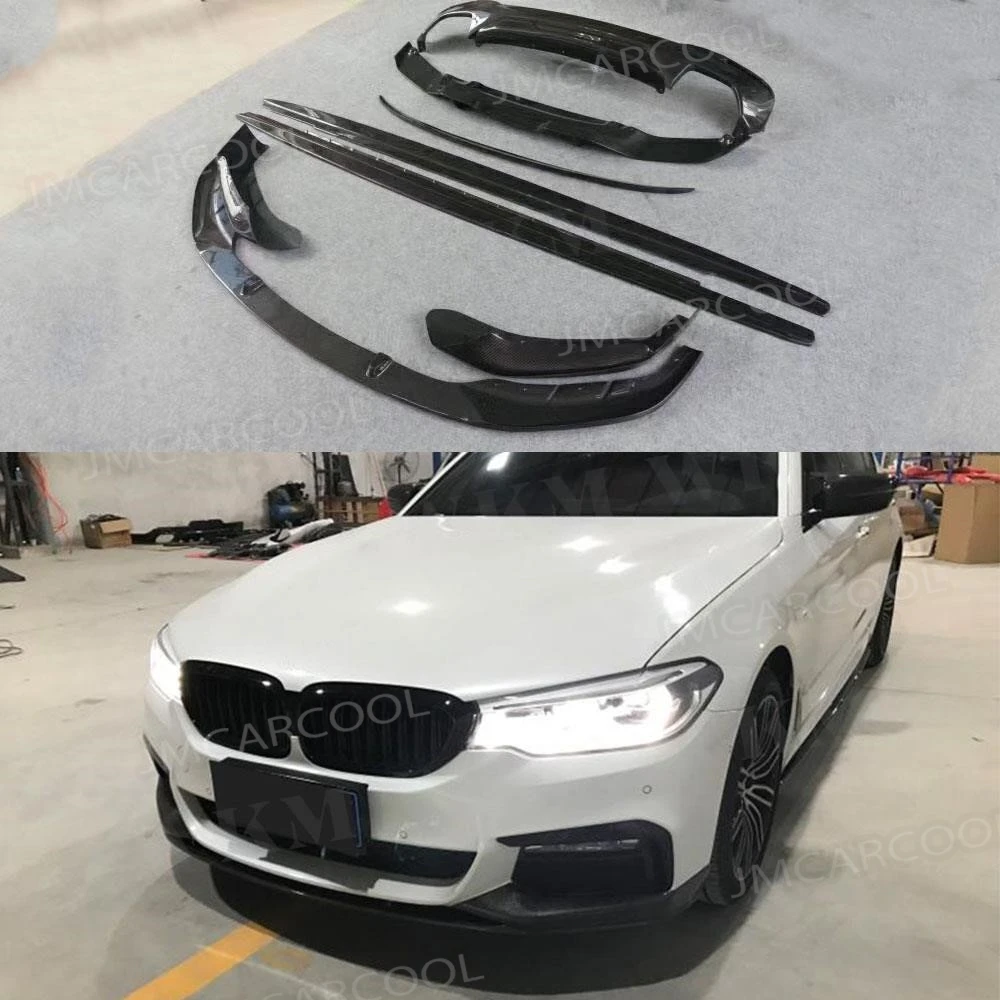 

For 5 Series Carbon Fiber Front Lip Splitters Rear Diffuser Spoiler Body Kits for BMW G30 G31 G38 M Tech M Sport 2017 2018 MP
