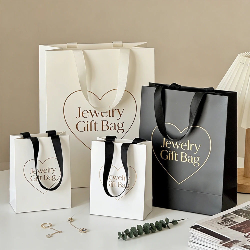 

100Pcs Custom Logo Jewelry Packaging Handle Bag 14x15x7cm Wedding Perfume Cosmetic Gift Candy Organizer Travel Portable Pouch