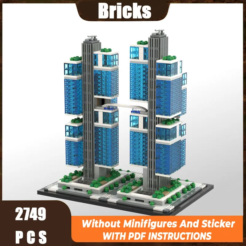 

Изысканный новый продукт MOC, строительные блоки, вид на улицу, архитектурная модель, технология DJI Sky City, модульная детская игрушка, набор «сделай сам»