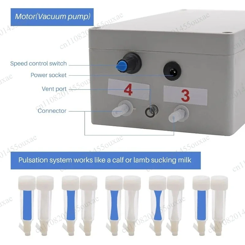 5L Electric Cow & Goat Milker, Adjustable Pulsation Vacuum Pump with Stainless Steel Bucket, Portable Farm Milking Machine