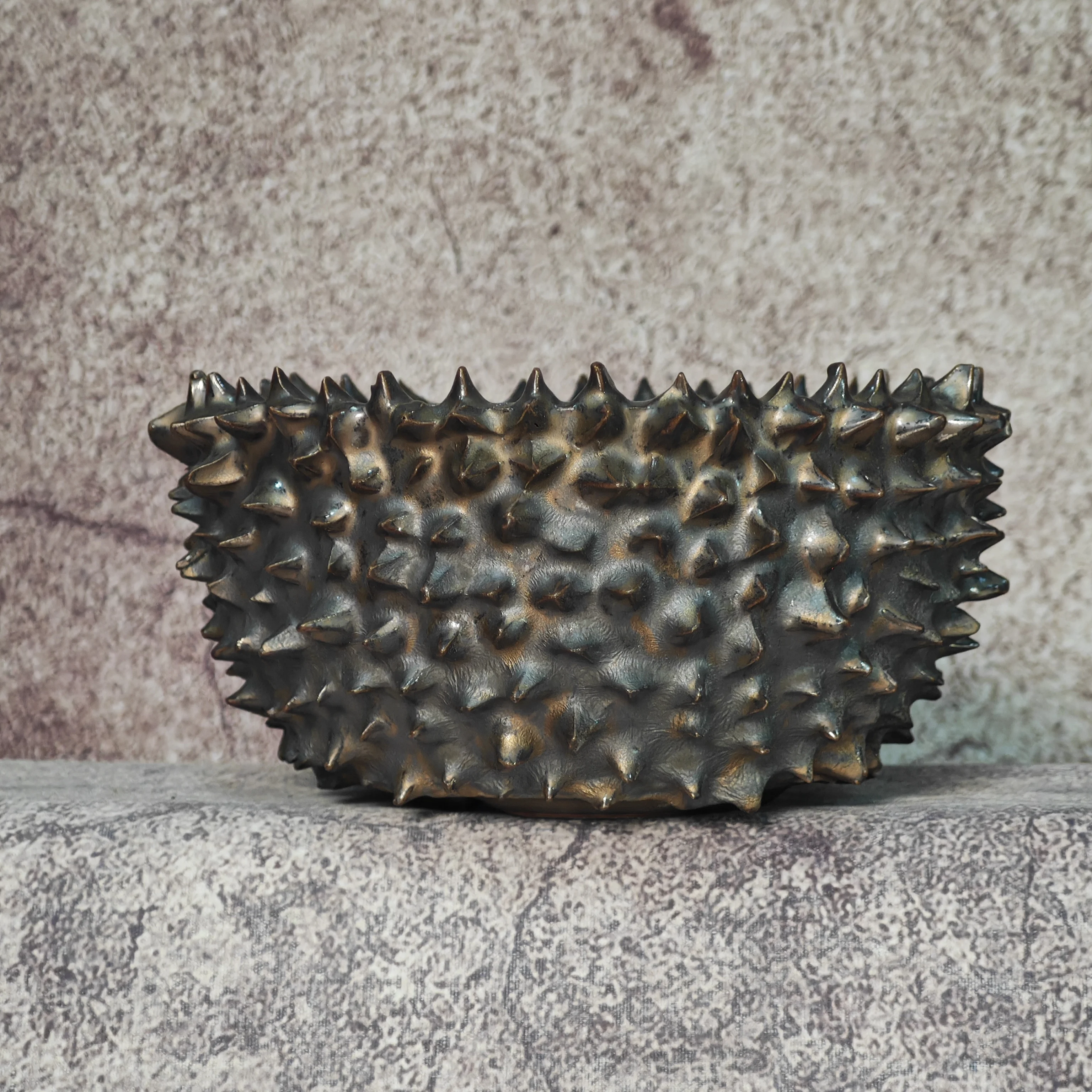 Handmade Pinched Thorny Cracked Durian Shape Pot, Irregular Ceramic Planter, Caudex Bonsai Bowl, Unique Succulent Agave Plant P
