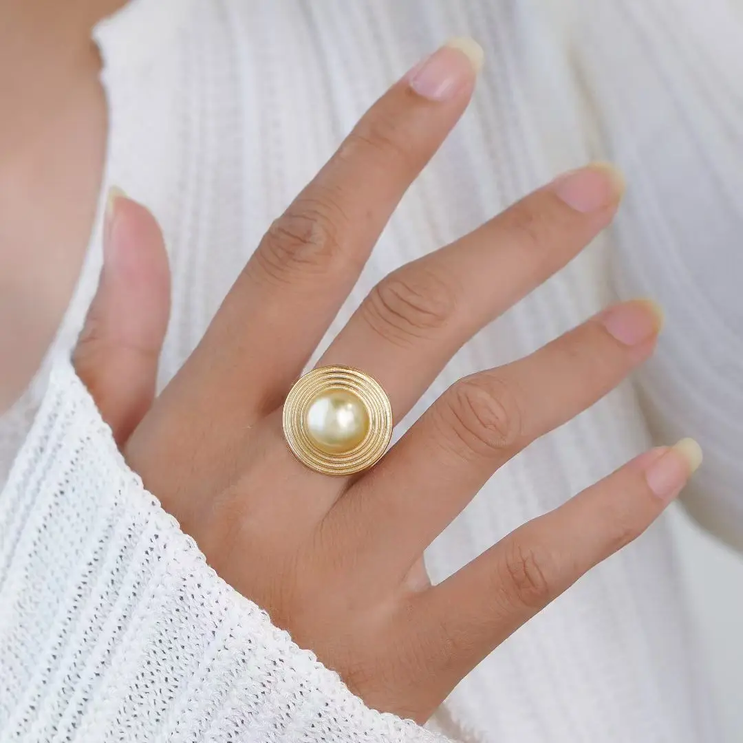 925 Sterling Silver Ring and Pendant Set Mountings Findings Beautiful Jewelry Set Parts Fittings for 11-12mm Size Pearls