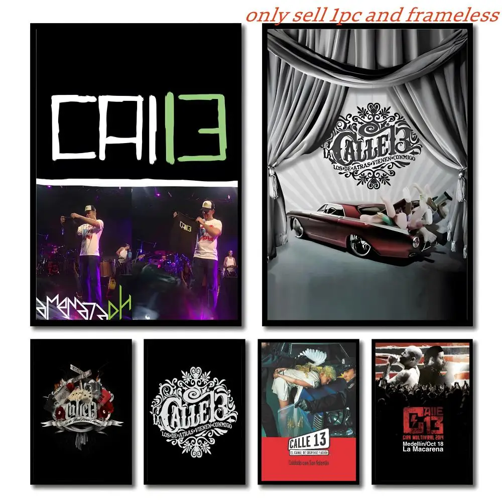 Rock Music Singer Band C-Calle 13-S Poster Self-adhesive Living Room Bedroom Party Bar Decor Moisture-proof Fade-resistant HD