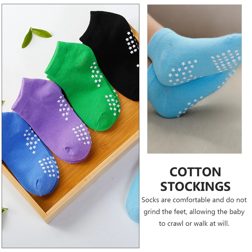 

6Pairs Parent Child Yoga Socks Breathable Stretchy Non Slip Comfortable Cotton Baby Toddler Summer Spring Socks for Kids