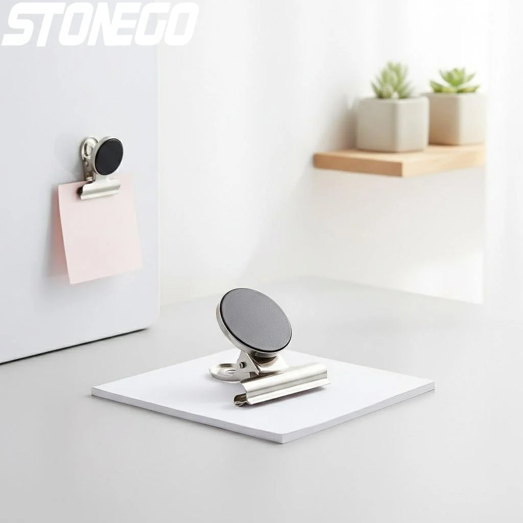 

12Pcs Magnetic Round Clips for Fridge Wall Memo Notes Message Holders Office Supplies Whiteboard Organizers