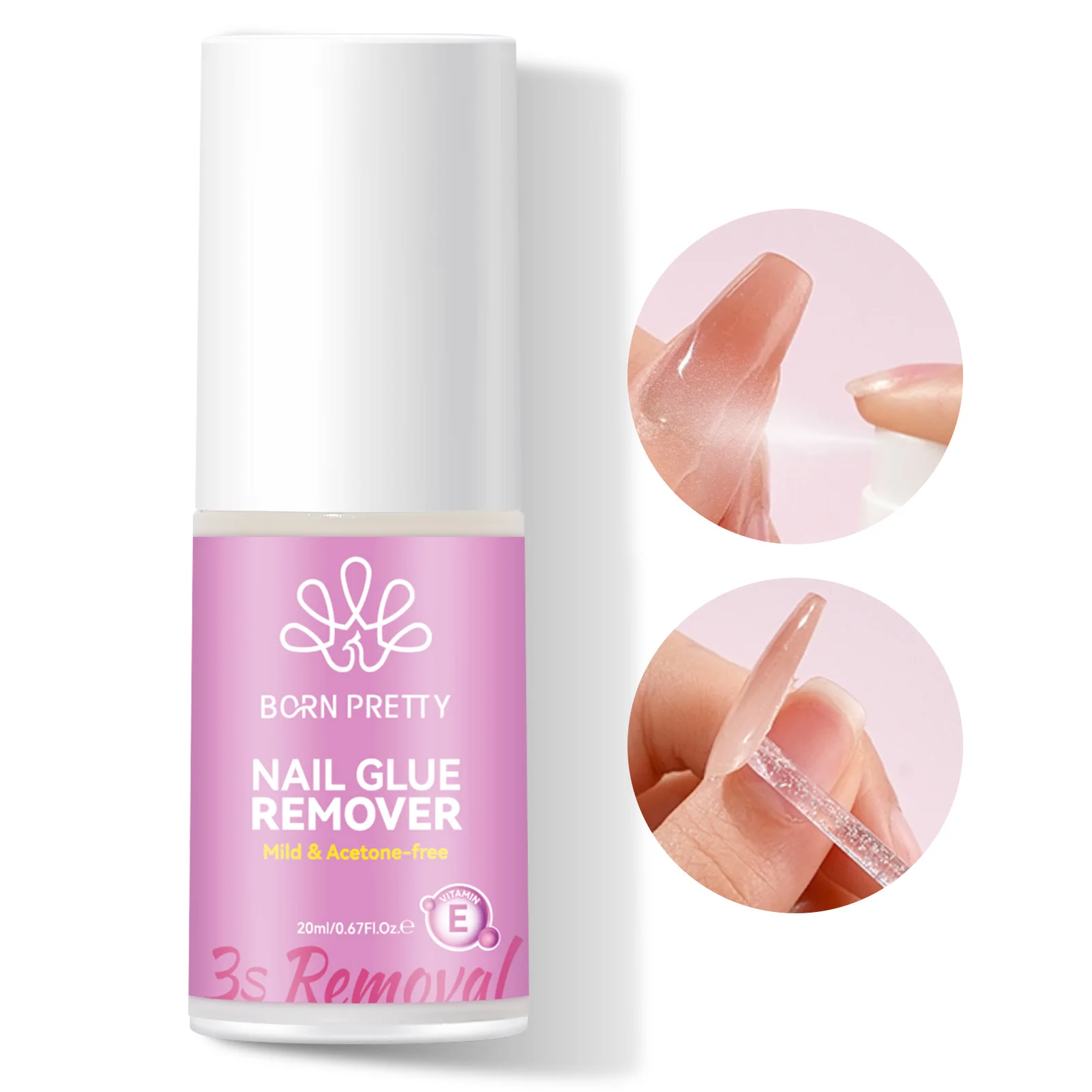 BORN PRETTY 1/2Pcs 20ml Nail Glue Remover Easily Removes For Press On False Nails Tips Beginner Manicure Tool