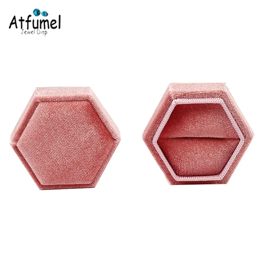 

Velvet Ring Jewelry Box with Detachable Lid For Wedding Engagement Quality Earring Stud Storage Display Boxes