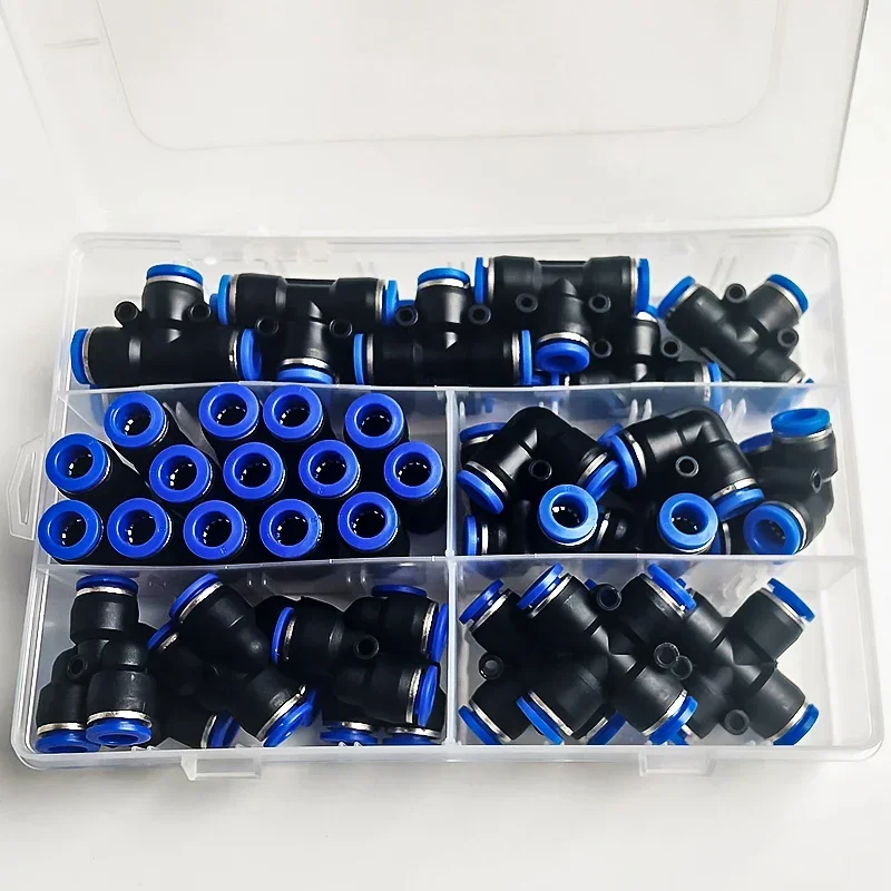 Boxed 41 PCs PU-8/PE-8/PZA-8/PY-8/PV-8/PG-8/PK-8 Pneumatic Fitting Kit 8mm Outer Diameter of the Hose Pipe Tube Air Connectors