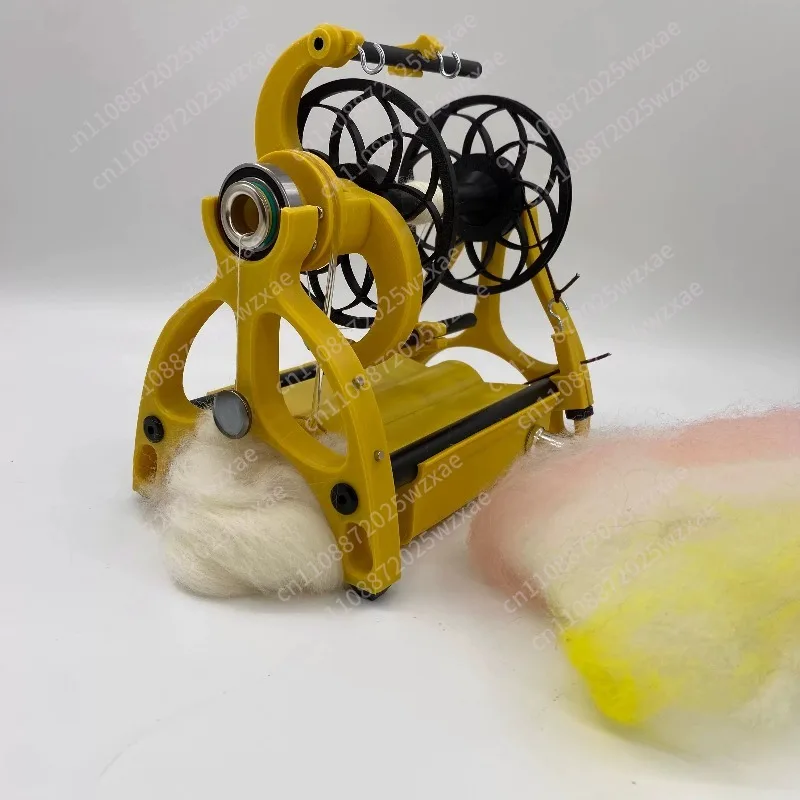 Household spinning wheel - converts all hair into yarn at an adjustable speed of 0-800 RPM