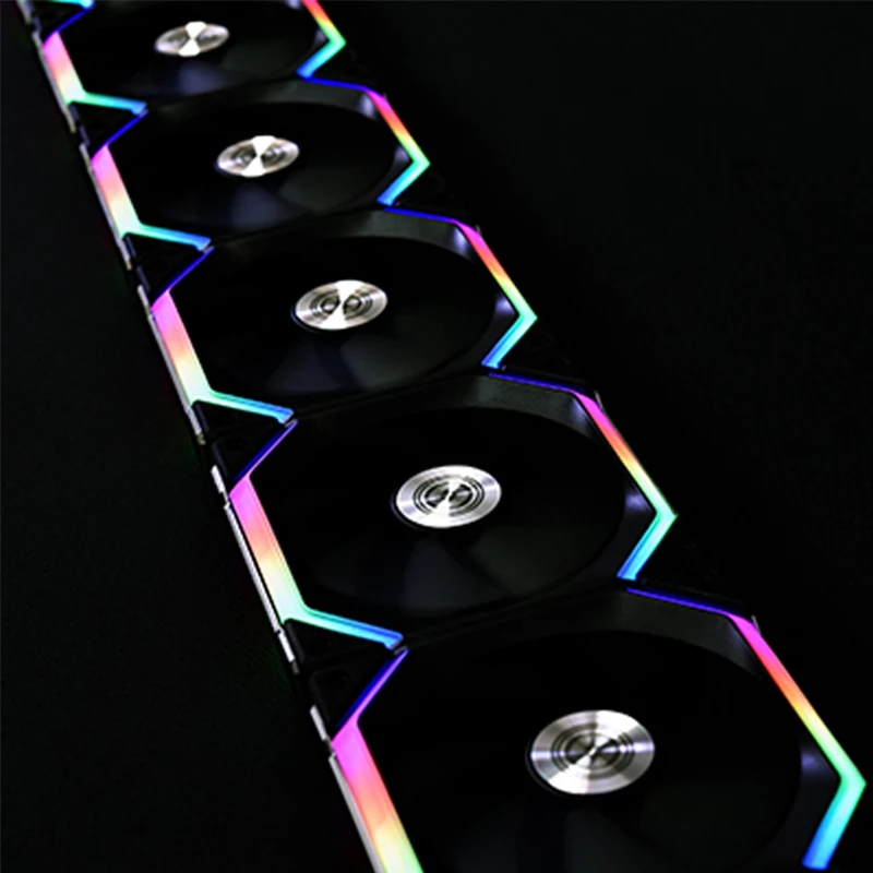 LIANLI UNI FAN SL120 V1 Klasyczny Zestaw Wentylatorów RGB Bezprzewodowy Moduł Bezprzewodowy Bez Kabeli Sterowanie L-Connect, Czarny Pakiet Potrójny