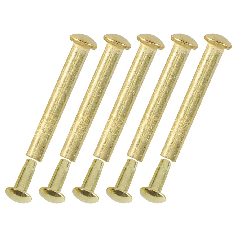 

5set Folding Rivet Nut Repair Kit 25Mm Gold Plated Metal Shaft Fasteners Durable Secure Replacement Parts For Bamboo Paper