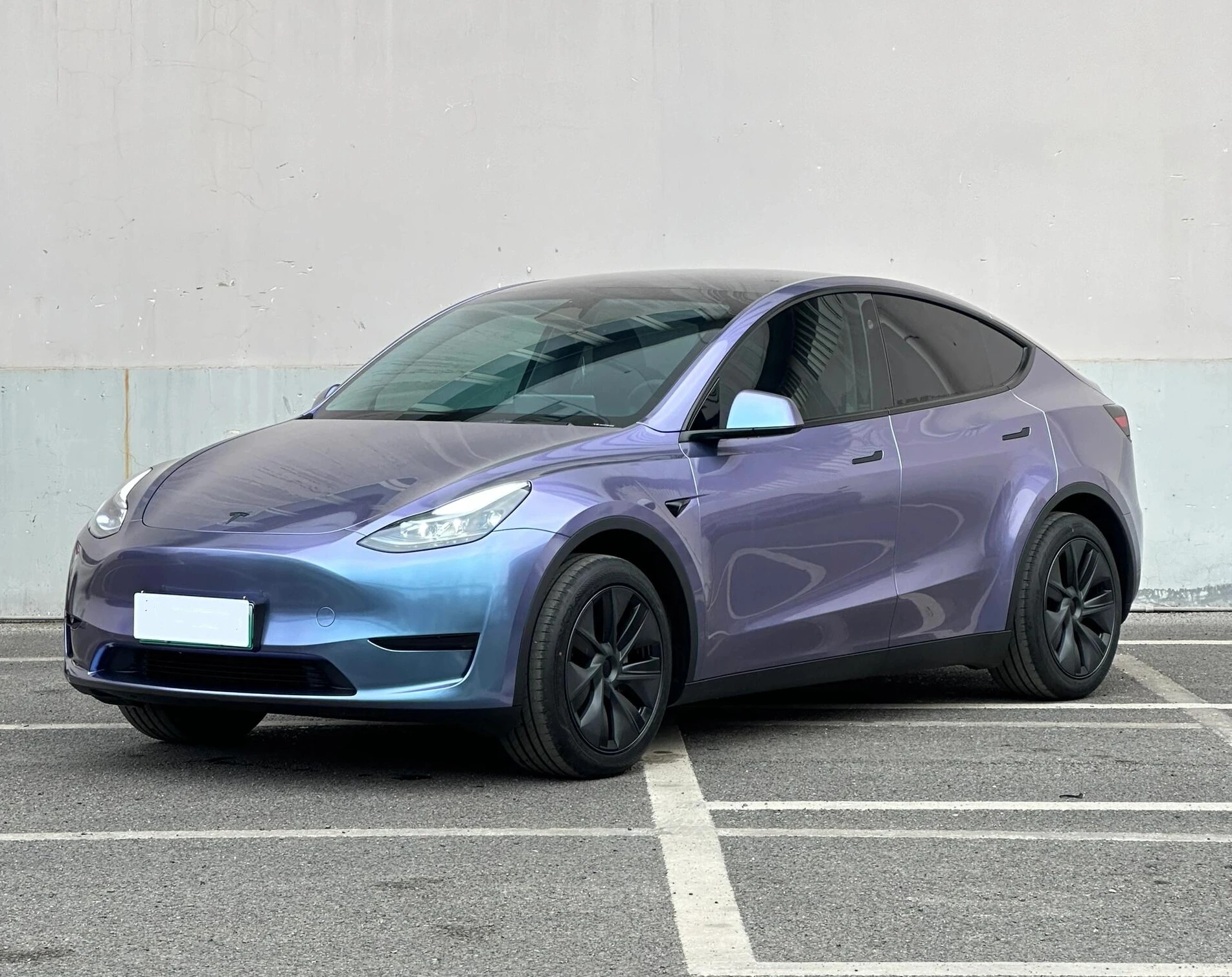 2025  1.52*17m Glossy Gray Purple PVC Car Wrapping Film Self-Adhesive Bubble-Free Vinyl Wrap Body Color-Changing Function