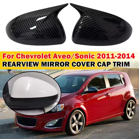 For Chevrolet Aveo Sonic 2011-2014 Car Sticker Rearview Side Mirror Cover Wing Cap Exterior Door Rear View Case Trim Carbon ABS