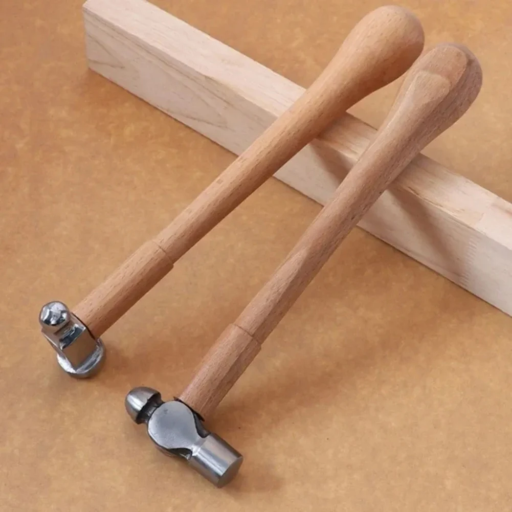 Ball Peen Hammer with Wooden Handle Heavy Duty Metalworking Hammer for Workshop Metal Forming Repairing Rivet A