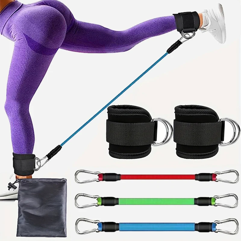 Widerstand Band Set Workout Übung Ausrüstungen Knöchel Riemen Fitness Yoga Elastische Fitness Bands Für Home Gym Mann Und Frau Sport – Detail 8