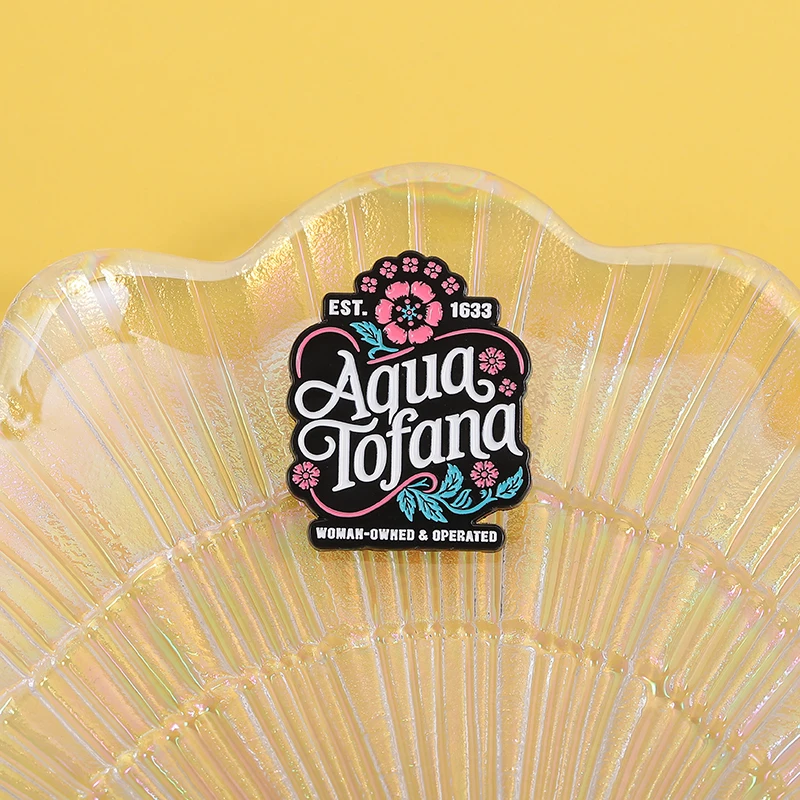 Aqua Tofana Enamel Pins Custom Women-owned & Operated Potion Badges Lapel Brooches Jewelry Accessories Gift For Friends