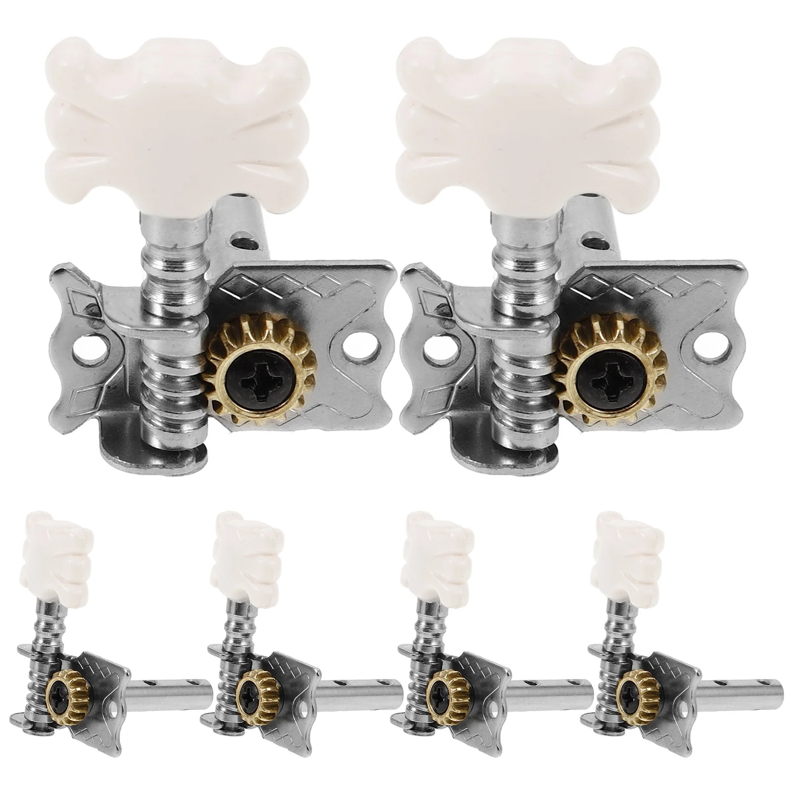 6 قطعة ضبط الغيتار الصوتية أوتاد الفضة ثقب مزدوج الصلب آخر زهرة بيضاء رئيس الاستقرار للقيثارة الكلاسيكية الشعبية